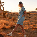 tentree Denim Tern Dress in Light Wash lifestyle view