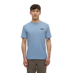 Front view of Tentree Lake T-Shirt in Lakeside Blue Lake Day