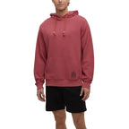 tentree men’s Getaway Relaxed Hoodie in Rosewood and Graphite front view