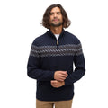 Front view of tentree Men’s Lawrence Sweater in Midnight Blue/Fjord