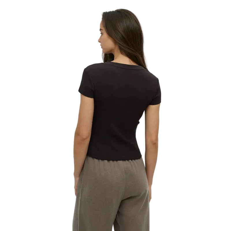 tentree Pinewood Tee in Meteorite Black back view