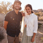 tentree Sloan Shirt in Undyed in lifestyle view