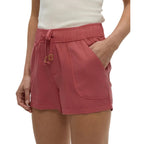 tentree TENCEL™ Instow Short in Rosewood drawcord and pocket detail