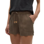 tentree TENCEL™ Instow Short in Timber drawcord and pocket detail