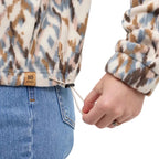 Microfleece detail of tentree Women’s Palisade Full Zip in White Oak/Sunset Plains