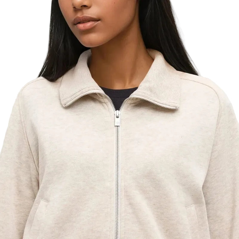 Fabric detail of tentree Women’s Patterson Full Zip in Pale Oak Heather V2