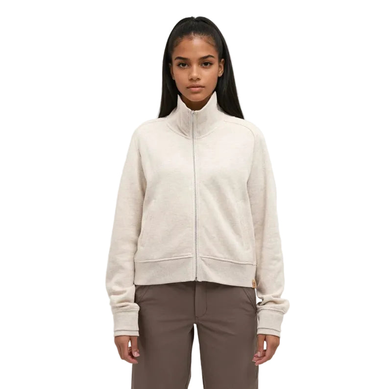 Front view of tentree Women’s Patterson Full Zip in Pale Oak Heather V2