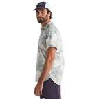 Side view of The North Face Baytrail Pattern Shirt in Desert Stone Big Sagebrush Print cotton fabric