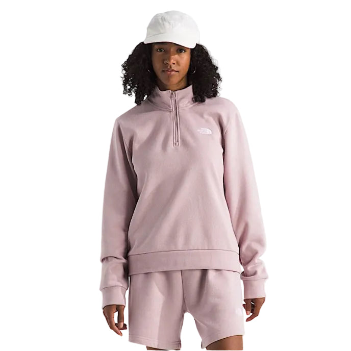 The North Face Women’s Evolution Simple Dome Quarter Zip Metal Pink front view