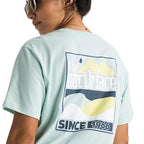 The North Face Women’s Exploring Since ’66 Relaxed Tee Opal Frost graphic detail