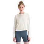 The North Face Women’s Jaida Long-Sleeve Shirt White Dune Light Heather front view