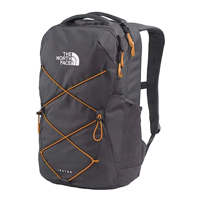 The North Face Jester Backpack in Anthracite Grey/Dust Orange front view