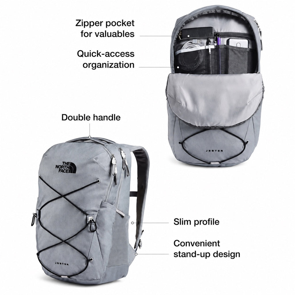 The North Face Jester Backpack in  full detail view