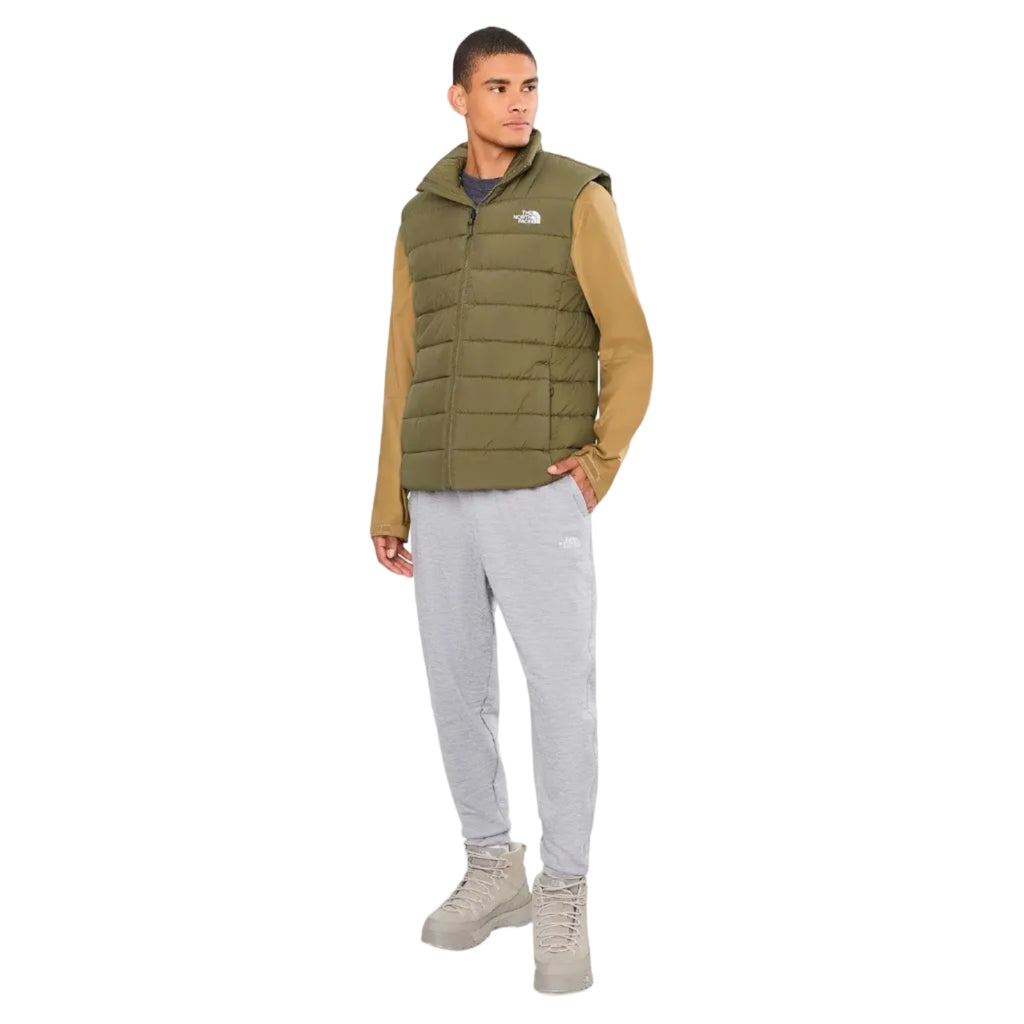 Full front view of The North Face Men’s Aconcagua Vest in Caraway Seed