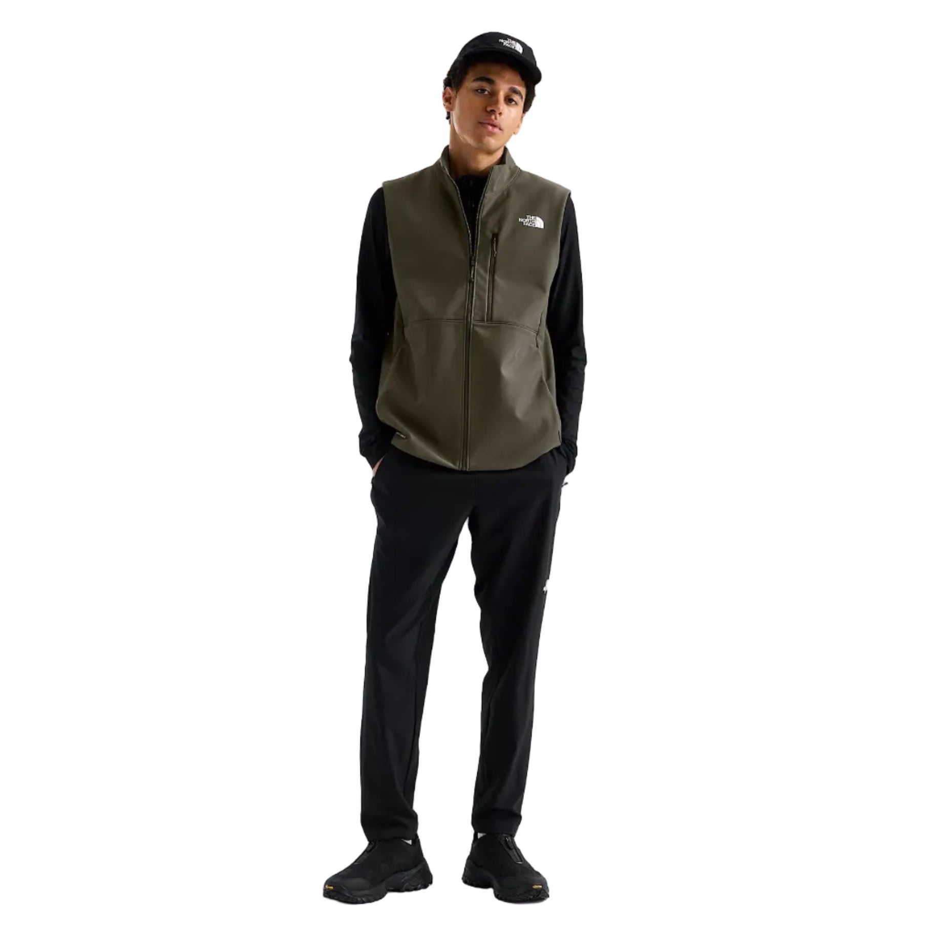 The North Face Men's Apex Bionic 3 Vest in New Taupe Green front view