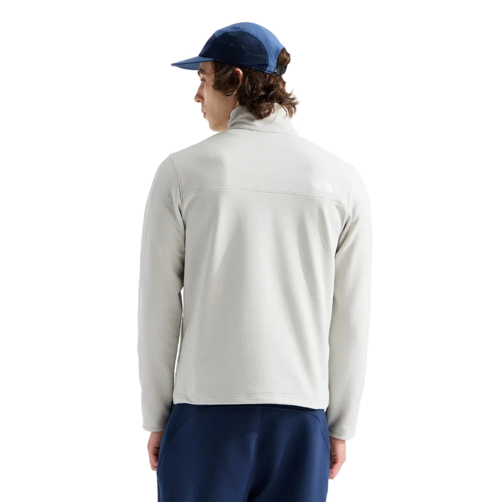 The North Face Men's Cedar Trail Grid Fleece ¼-Zip in Cumulus Cloud back view