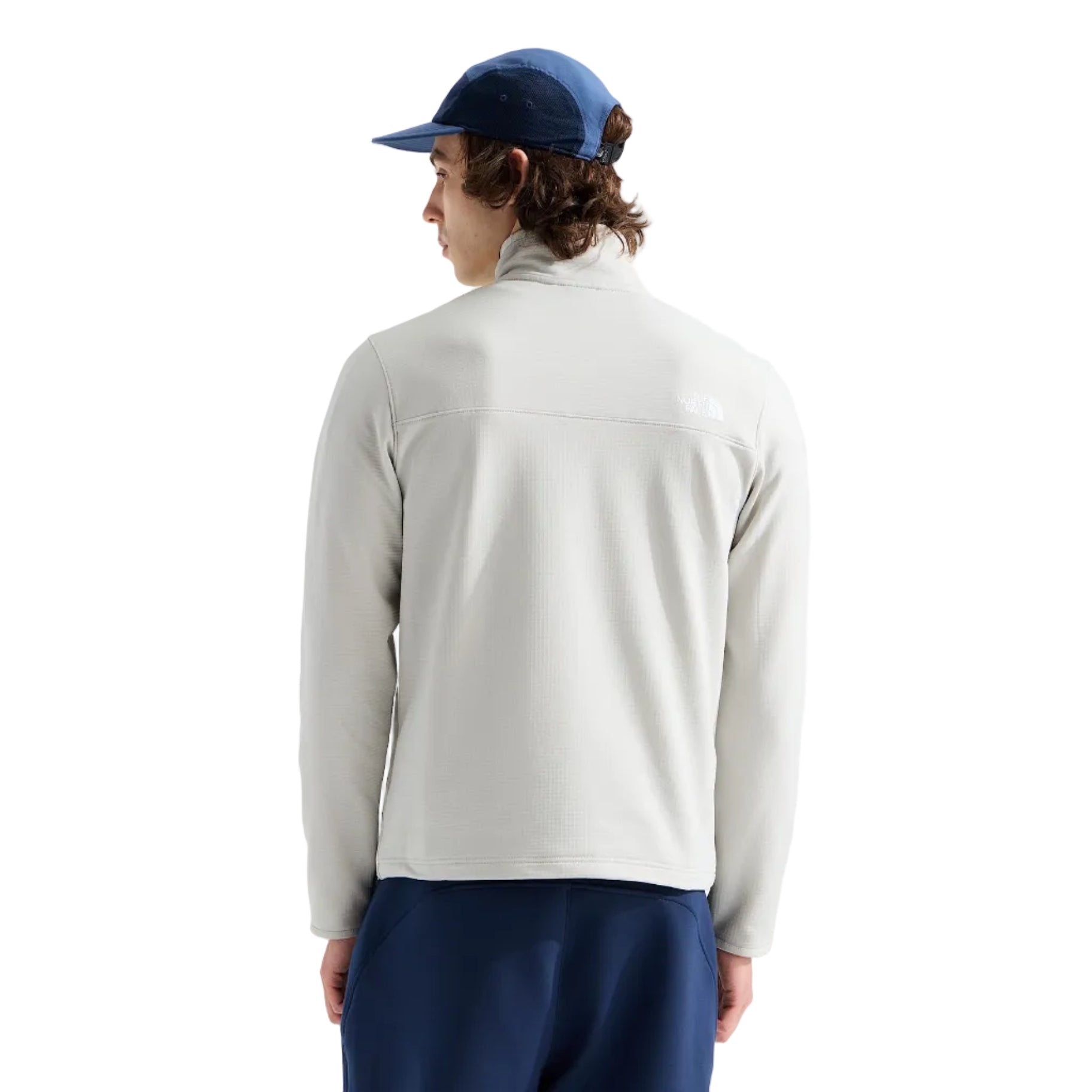 The North Face Men's Cedar Trail Grid Fleece ¼-Zip in Cumulus Cloud back view