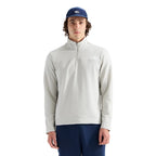 The North Face Men's Cedar Trail Grid Fleece ¼-Zip in Cumulus Cloud front view