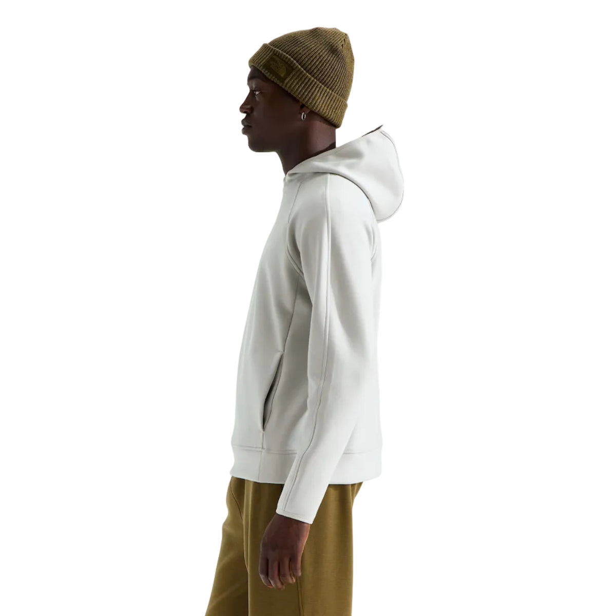 Side view of The North Face Men’s Dynamic Hoodie in Cumulus Cloud