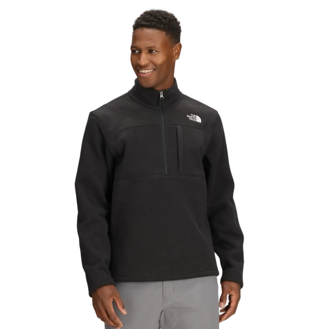 The North Face Men’s Gordon Lyons ¼-Zip in Black Heather front view