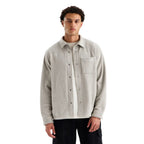 The North Face Men's Open Range Fleece Long-Sleeve Shirt in Stone Slab front view