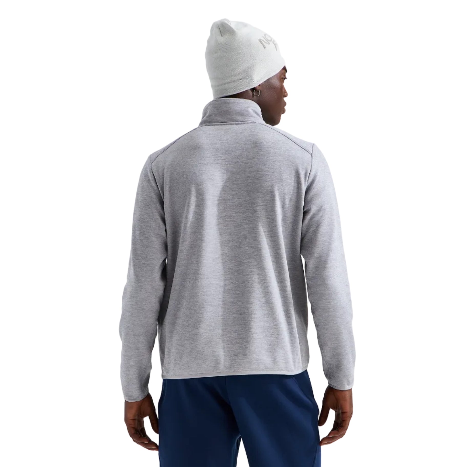 The North Face Men’s TNF Performance Fleece ¼-Zip in TNF Pale Grey Heather back view