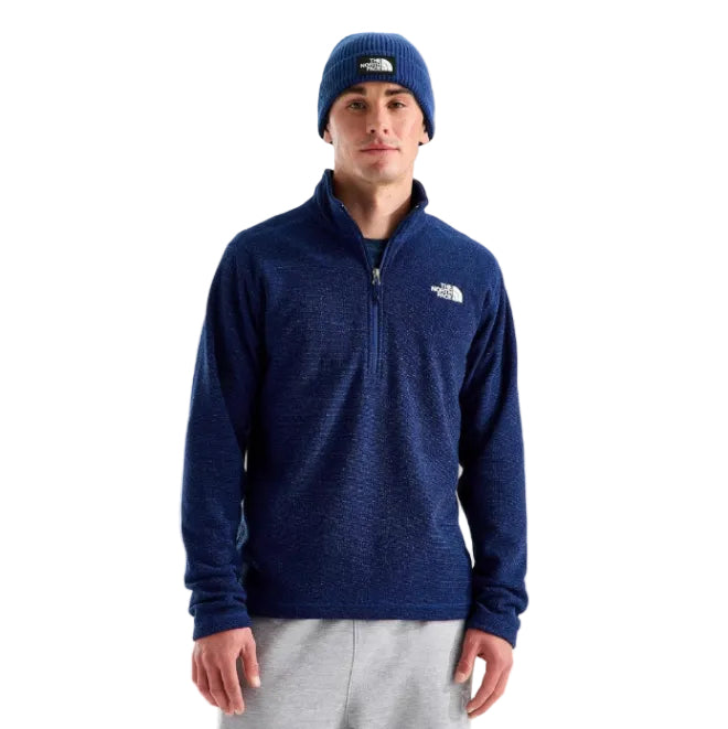 The North Face Men's Textured Cap Rock ¼-Zip in Bold Blue Heather front view