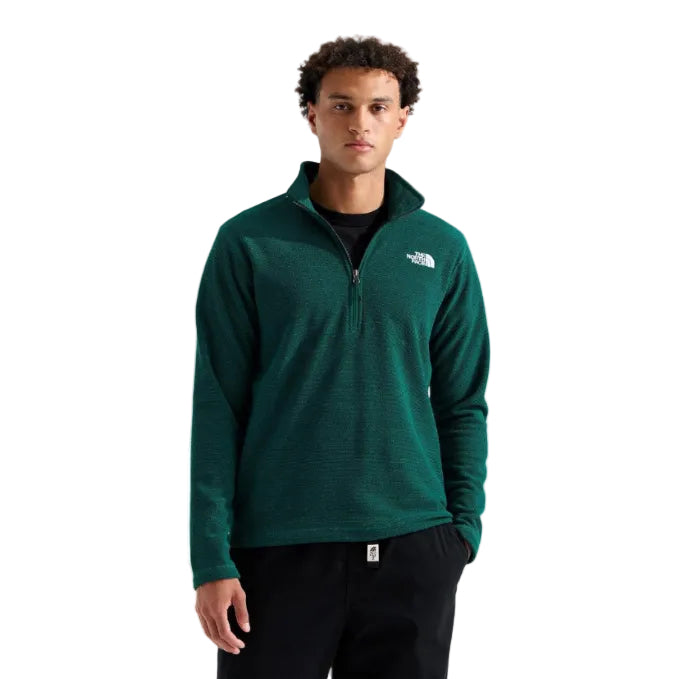 The North Face Men's Textured Cap Rock ¼-Zip in Pacific Teal Heather front view