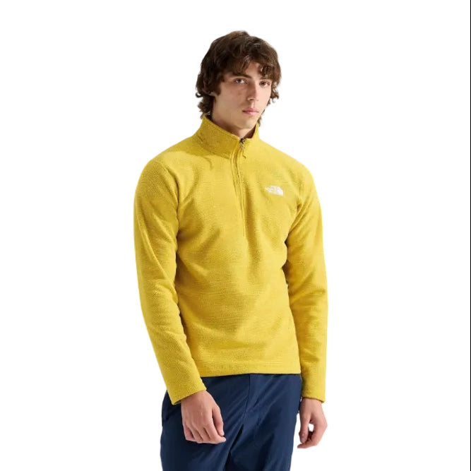 The North Face Men's Textured Cap Rock ¼-Zip in Pigment Yellow Heather front view