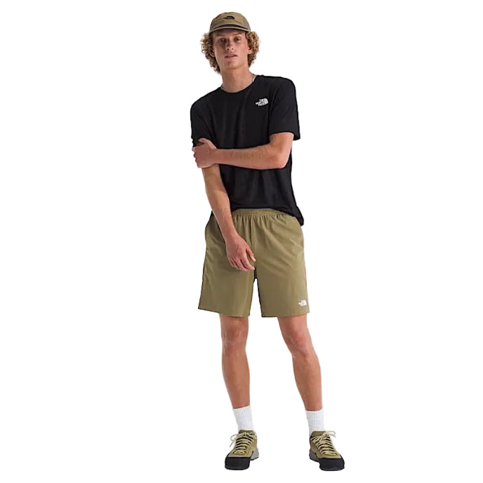 The North Face Wander 2-In-1 7-Inch Shorts Cedar and TNF Black full body view