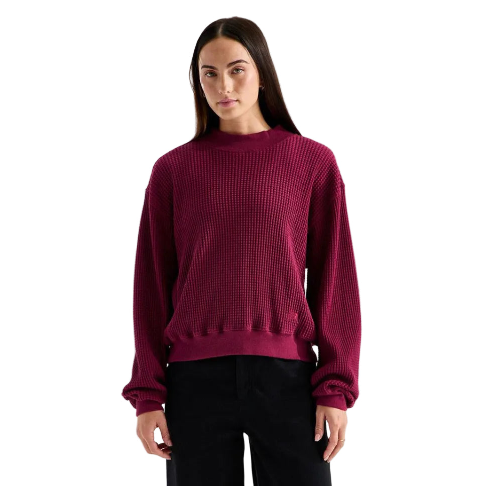 The North Face Women's Chabot 2.0 Mock-Neck in Burgundy Crush front view