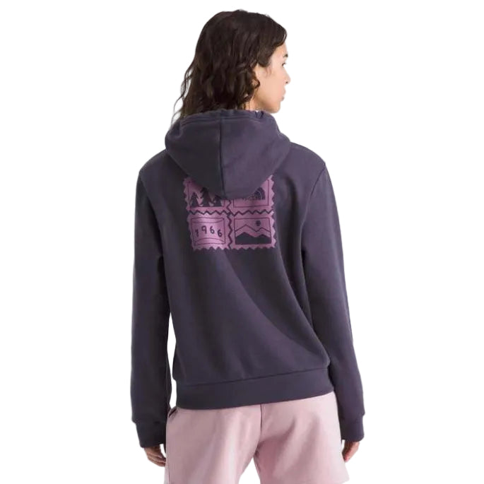 The North Face Women's Exploring Stamps Regular Hoodie in Endless Dusk full back view