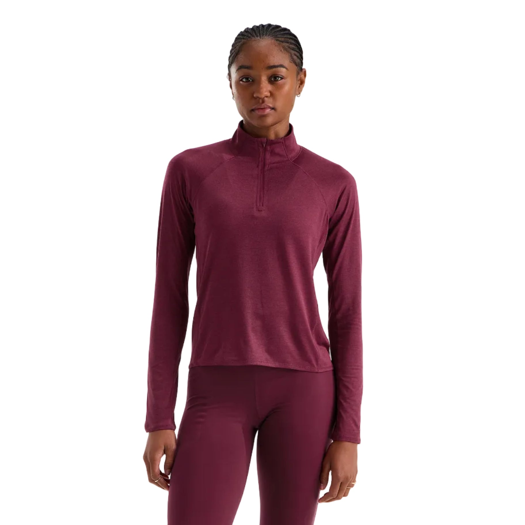 The North Face Women's Jaida ¼-Zip in Burgundy Crush Light Heather front view