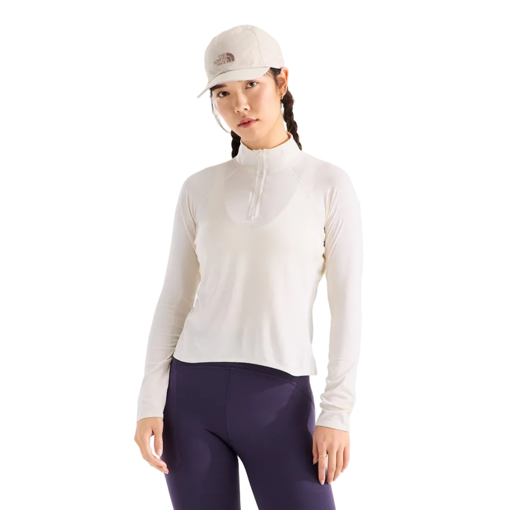 The North Face Women's Jaida ¼-Zip in White Dune Light Heather front view