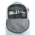 The North Face Women's Jester Backpack in Ice Blue/TNF Black pocket detail view