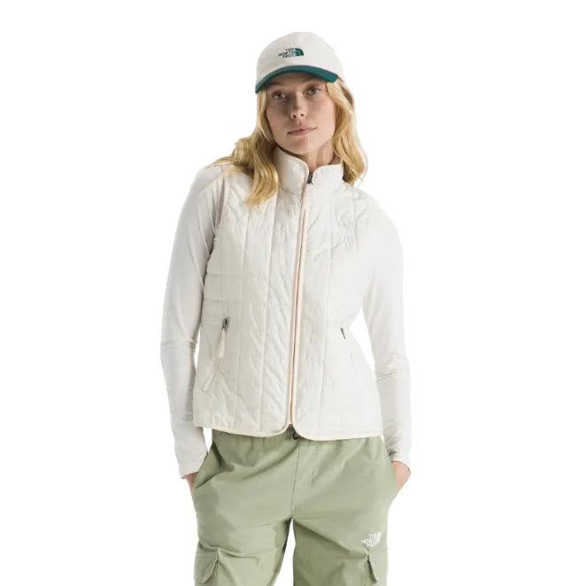 The North Face Women's Junction Insulated Vest in White Dune front view