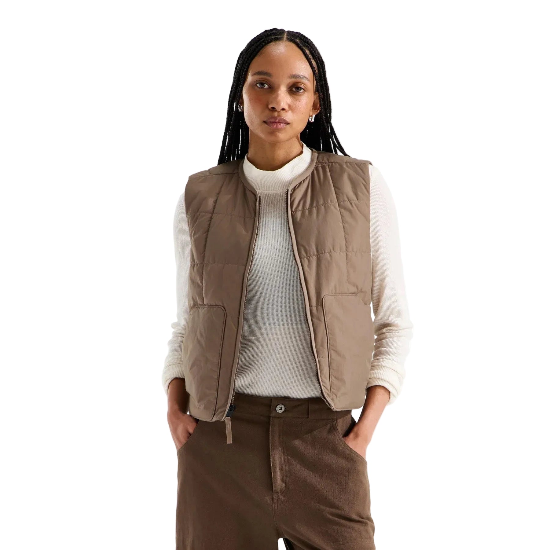 The North Face Women’s Lhotse LT Insulated Vest in Garnet front view