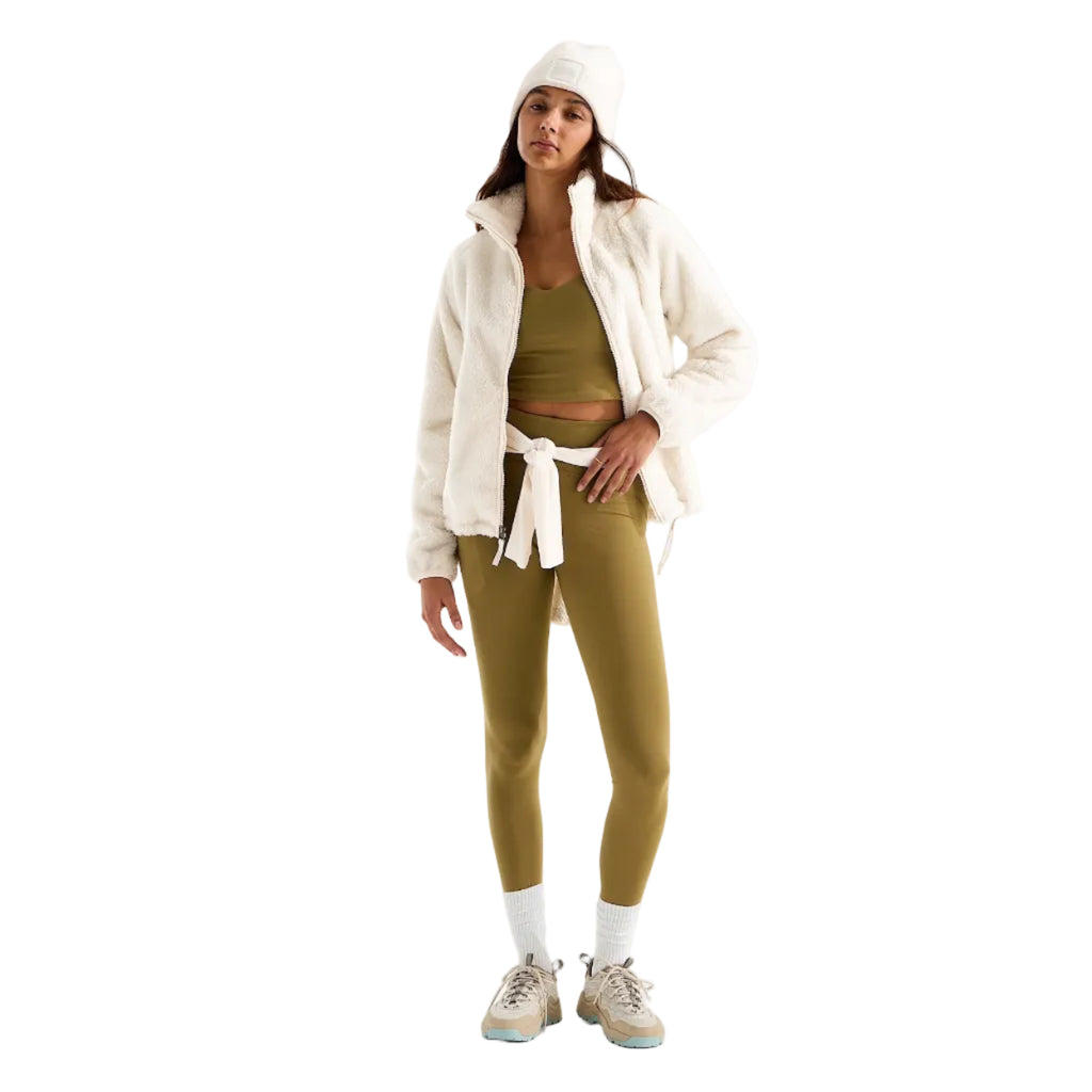 Full front view of The North Face Women’s Osito Evolve Full Zip Jacket in White Dune
