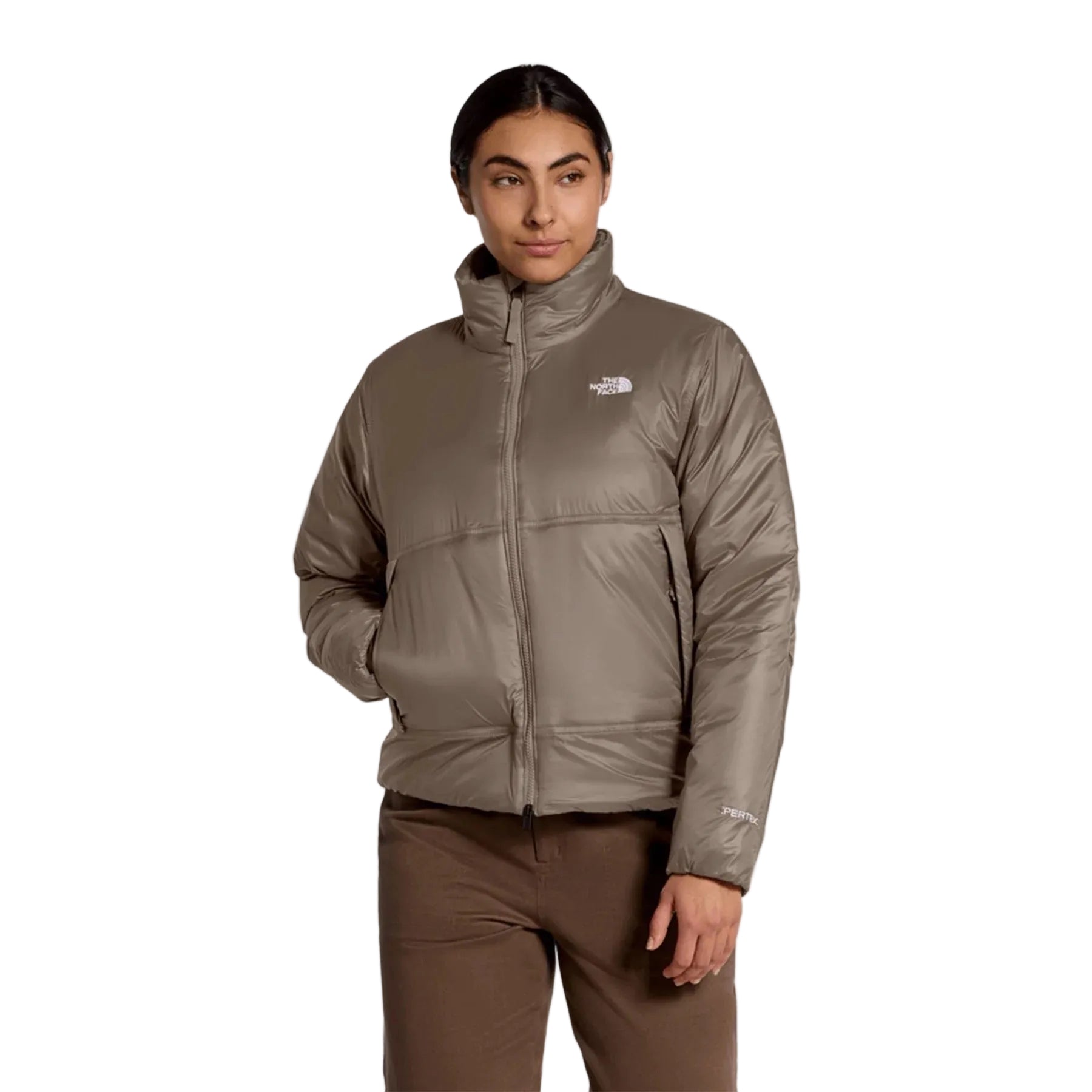 The North Face Women's Pertex Explore Jacket in Garnet front view
