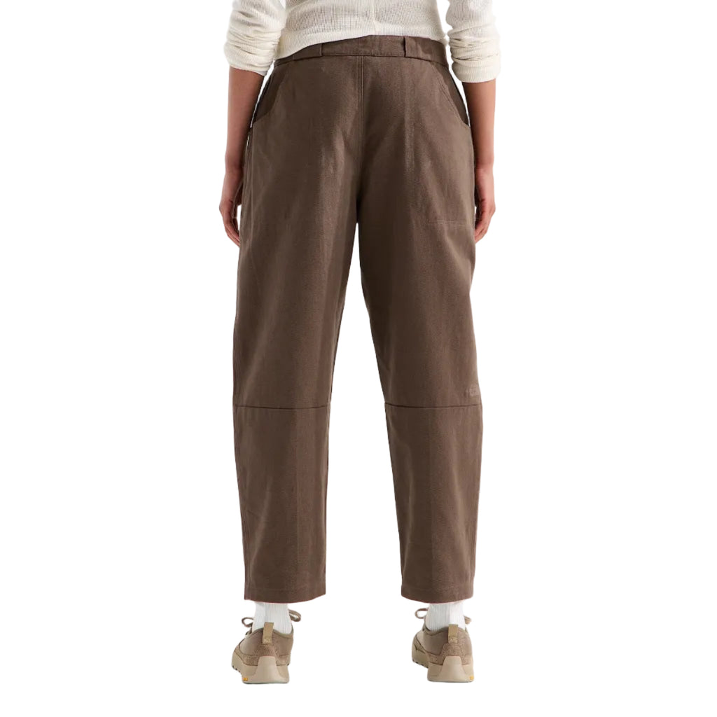 The North Face Women's Pinecrest Heavy Barrel-Leg Pants in Smokey Brown back view