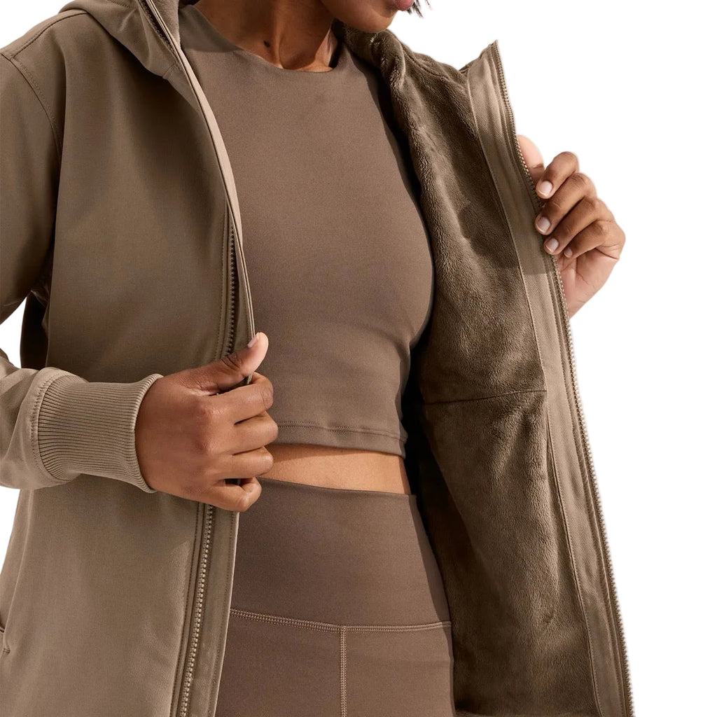The North Face Women's Shelbe Raschel Hoodie in Garnet lining view