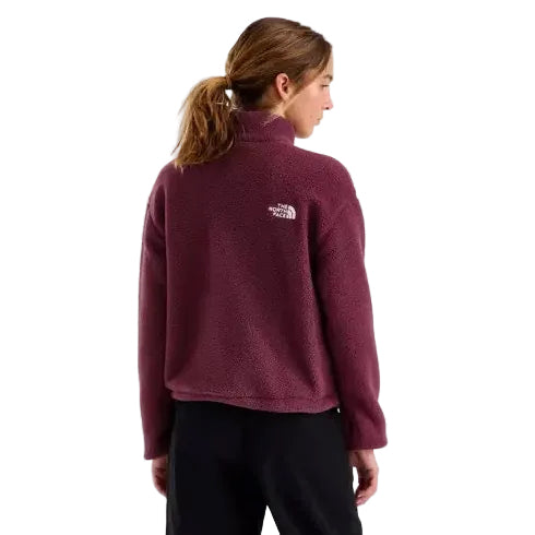 The North Face Women's TNF Fleeski ¼-Zip Pullover in Burgundy Crush back view