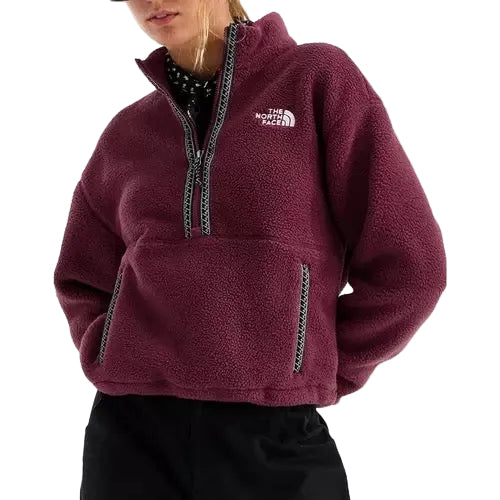 The North Face Women's TNF Fleeski ¼-Zip Pullover in Burgundy Crush front view
