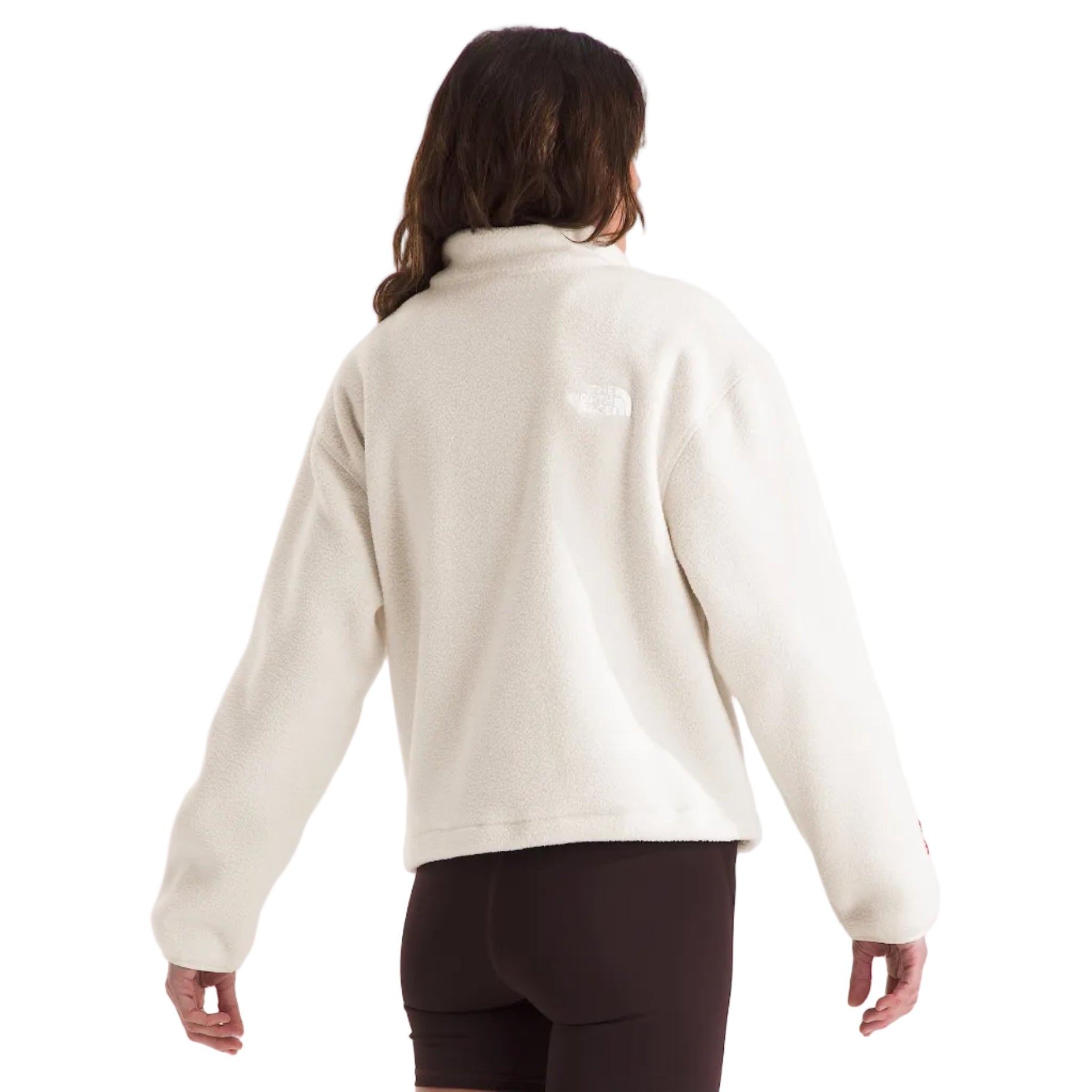 The North Face Women's TNF Fleeski ¼-Zip Pullover in White Dune back view