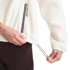 The North Face Women's TNF Fleeski ¼-Zip Pullover in White Dune drawstring detail view