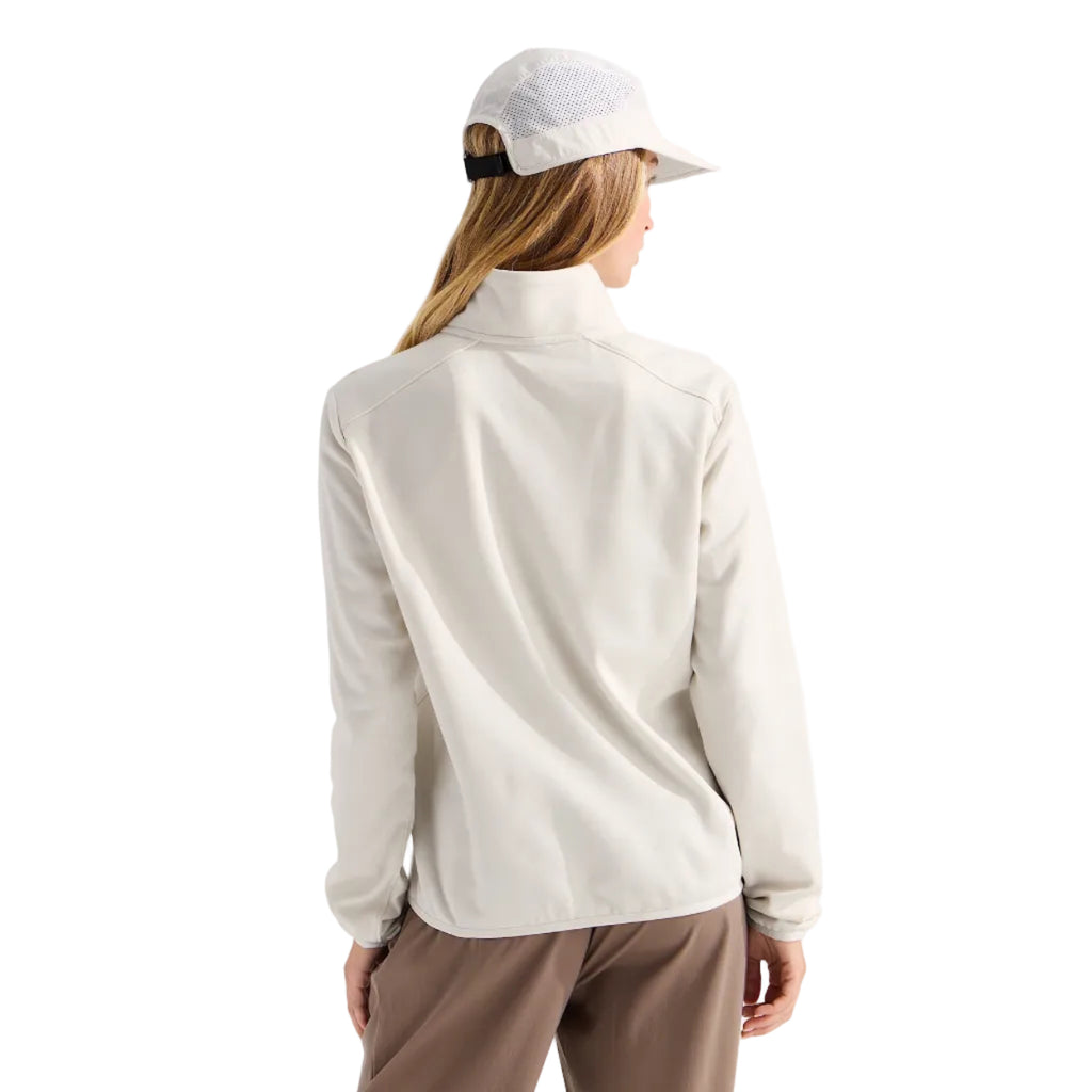 The North Face Women's TNF Performance Fleece ¼-Zip in White Dune Light Heather/Desert Stone back view