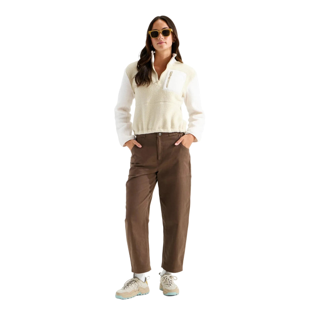 Full front view of The North Face Women’s Yumiori ¼ Zip in Desert Stone/White Dune