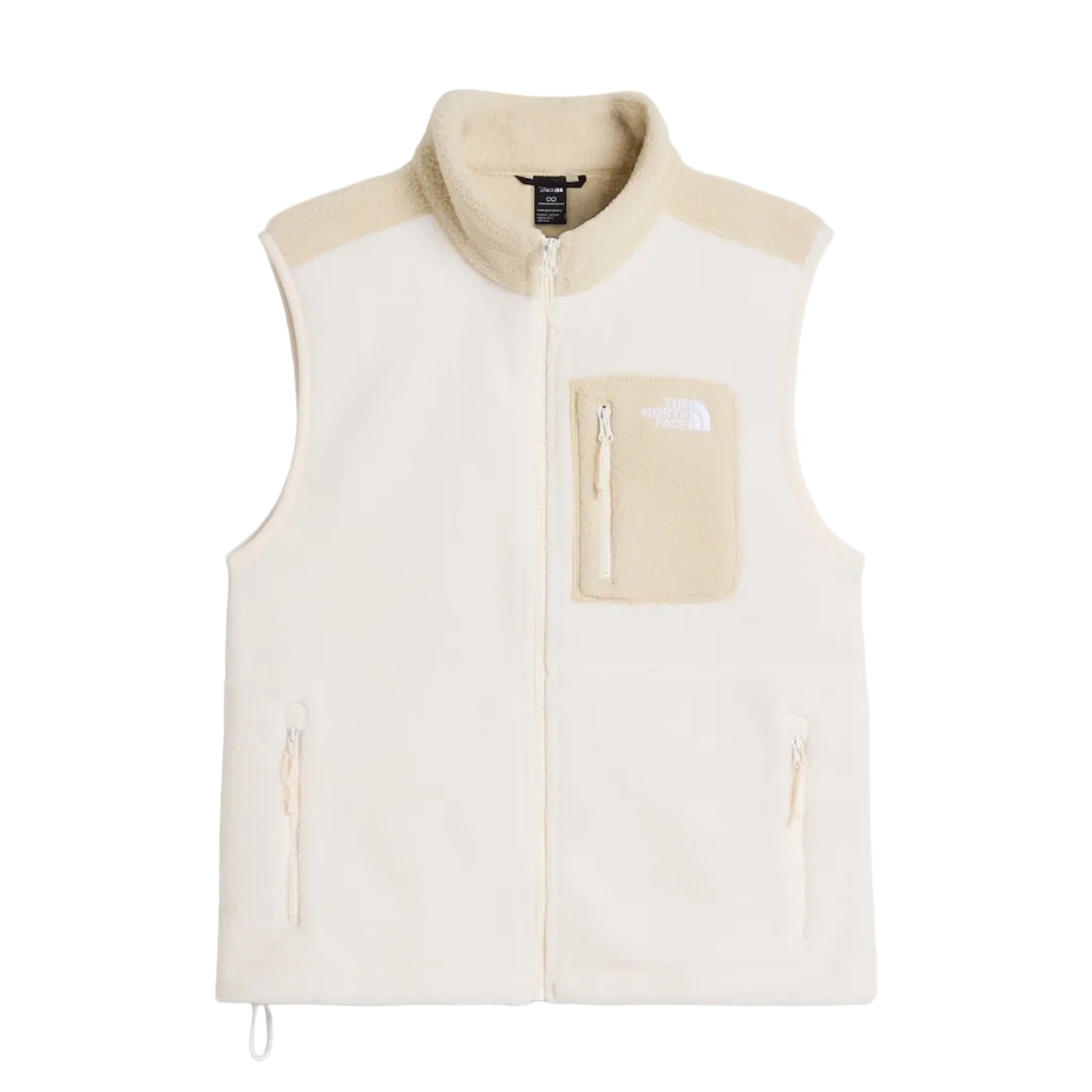 The North Face Women's Yumiori Vest in White Dune/Desert Stone flat lay
