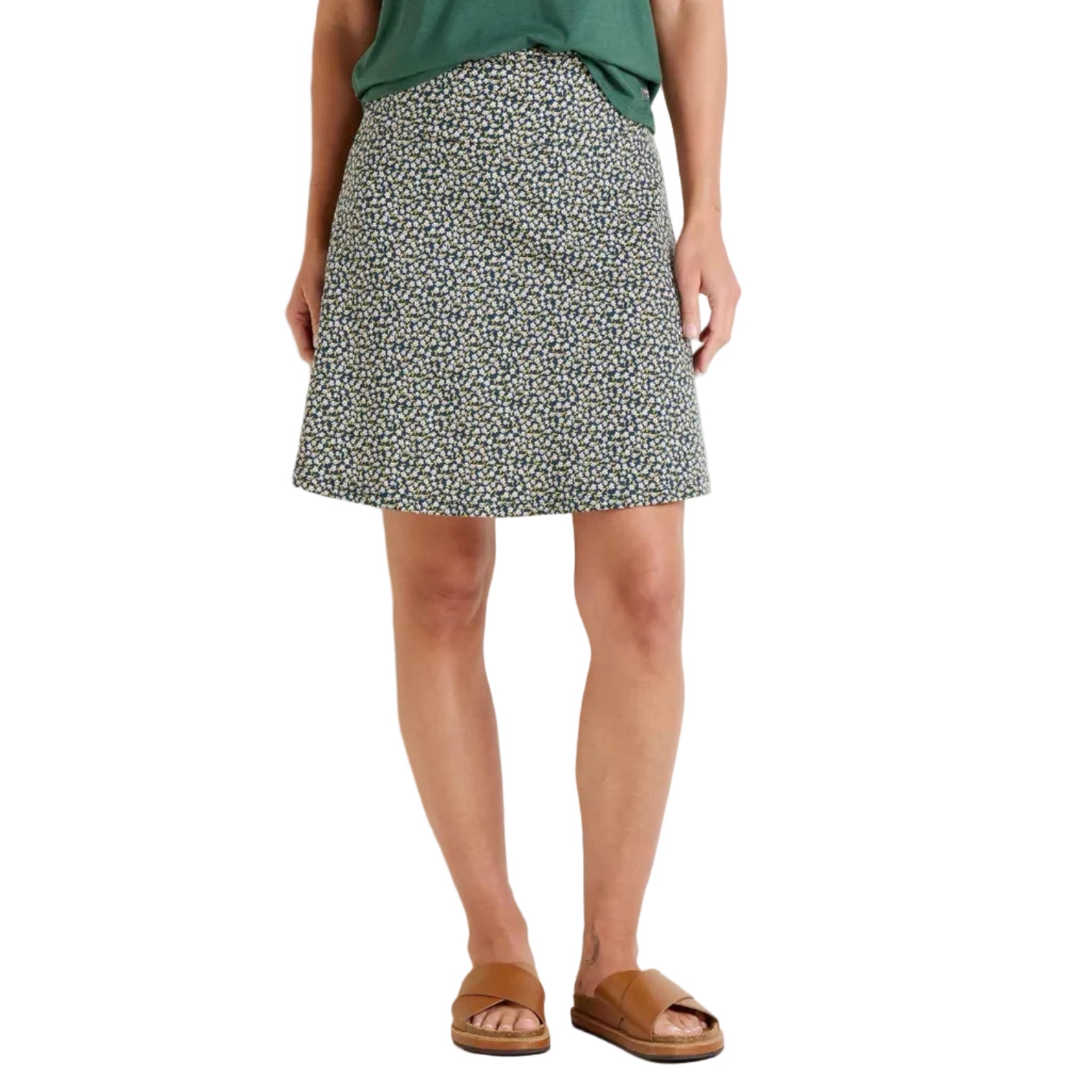 Toad&Co Chaka Skirt in Midnight Print front view