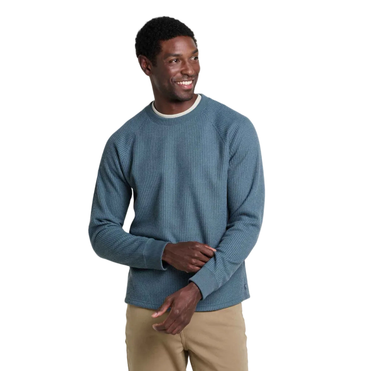 Toad & Co Men's Bitterroot LS Crew in Ink front view